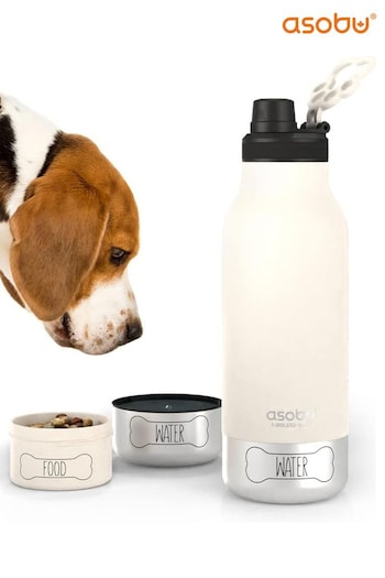 Asobu White Buddy 3-in-1 Dog Bowl Water Bottle (Q71391) | £38