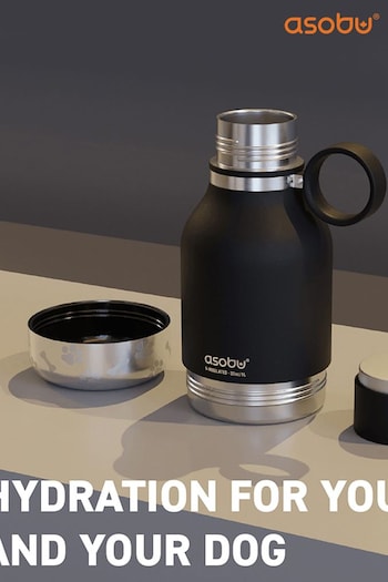 Asobu Black Tritan 2-in-1 Dog Bowl Water Bottle (Q71392) | £34