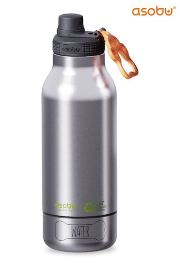 Asobu Silver Buddy 3-in-1 Dog Bowl Water Bottle (Q71393) | £42