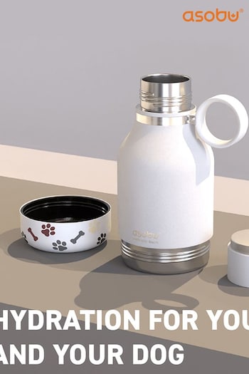 Asobu White Tritan 2-in-1 Dog Bowl Water Bottle (Q71398) | £34