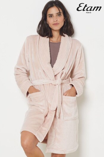 ETAM Pink ETAM Nadina Supersoft Cosy Fleece Robe Dressing Gown (Q71434) | £52