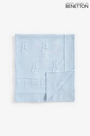 Benetton Blue Soft Trefoil Blanket (Q71437) | £26