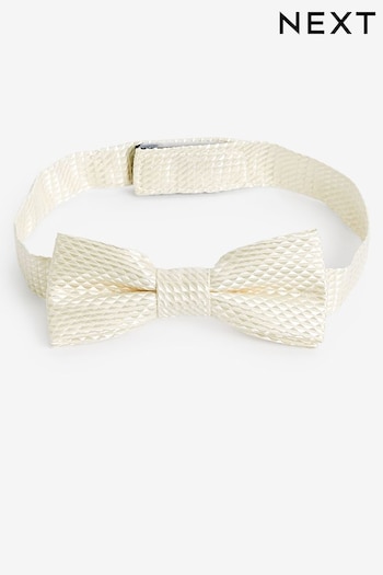 Ecru Textured Bow Tie (1-16yrs) (Q71477) | £7