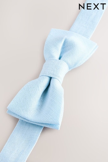 Light Blue Linen Mix Bow Tie (1-16yrs) (Q71496) | £7