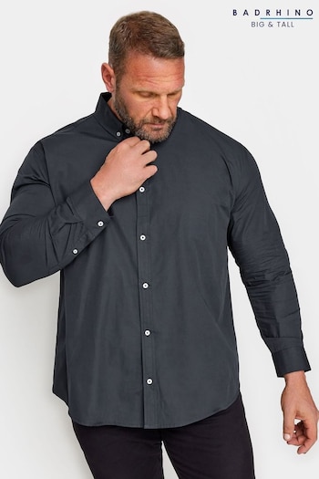 BadRhino Big & Tall Blue Long Sleeve Poplin Shirt (Q71507) | £26
