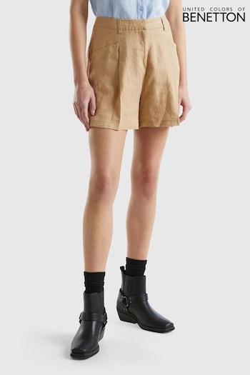 Benetton Orange Linen Shorts (Q71552) | £50