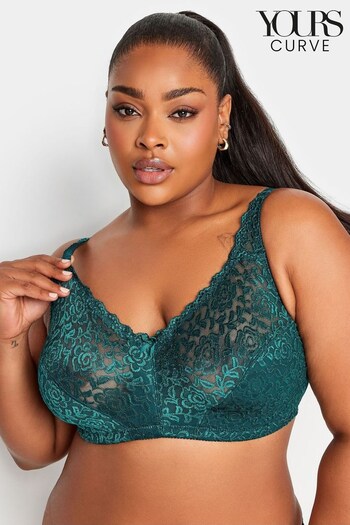 Yours Curve Green Hi Shine Non Wired Non Padded Bra (Q71586) | £20