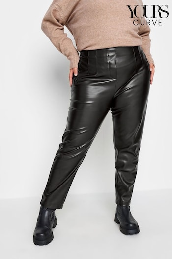Yours Curve Black Darted Tapered Trousers (Q71588) | £31