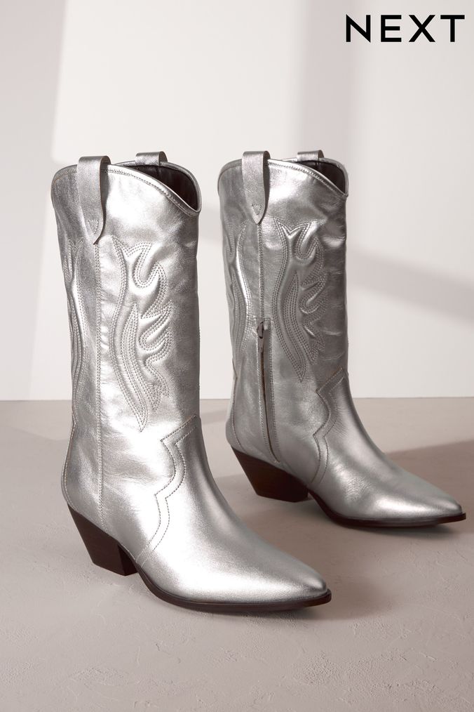 Silver boots size 1 deals