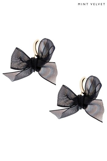 Mint Velvet Gold Gold Hoop Bow Earrings (Q71773) | £25