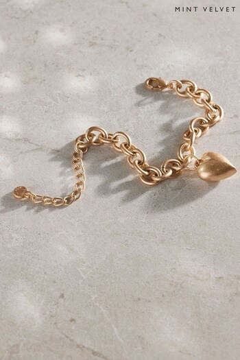 Mint Velvet Gold Heart Charm Bracelet (Q71774) | £25