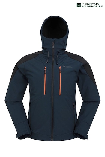 Mountain Warehouse Blue Navy Recycled Radius Water Resistant Softshell Jacket (Q71954) | £80