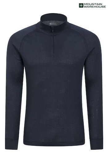 Mountain Warehouse Blue Mens Talus Zip Neck Thermal Top (Q71967) | £20