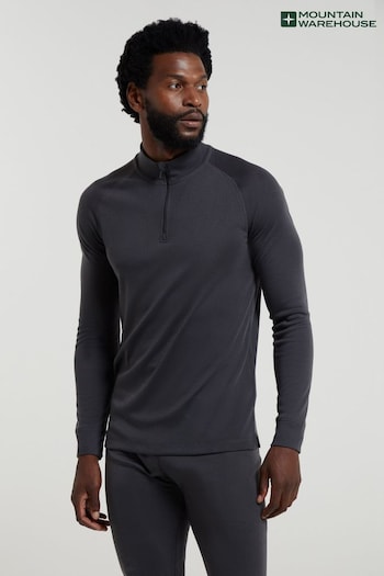 Mountain Warehouse Grey Mens Talus Zip Neck Thermal Top (Q71973) | £20