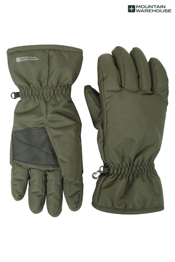 Mountain Warehouse Green Mens Fleece Lined Ski Gloves (Q71979) | £18
