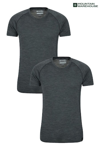 Mountain Warehouse Grey Summit Mens Merino Thermal T-Shirt Multipack (Q71988) | £64