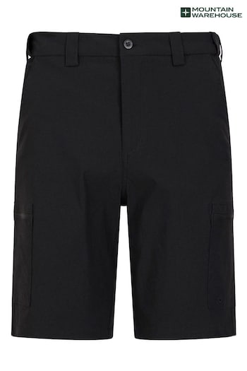 Mountain Warehouse Black Mens Trek Stretch Walking Shorts (Q72028) | £32