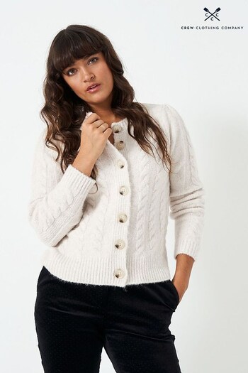 Crew Clothing entre Company White Textured Casual Cardigan (Q72049) | £69
