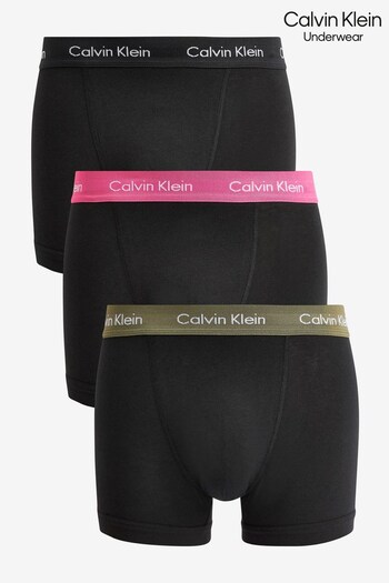 Calvin Klein Cotton Stretch Black Trunks 3 Pack (Q72050) | £42