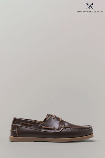 Crew Clothing Company Chocolate Brown Leather Boat Shoes (Q72059) | £79