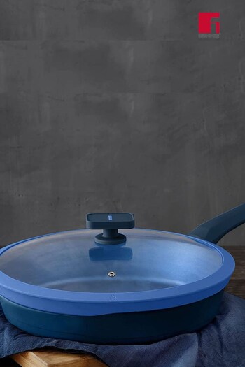 Bergner Blue Gastro Cast Aluminium 32cm Frying Pan with Glass Lid (Q72149) | £58