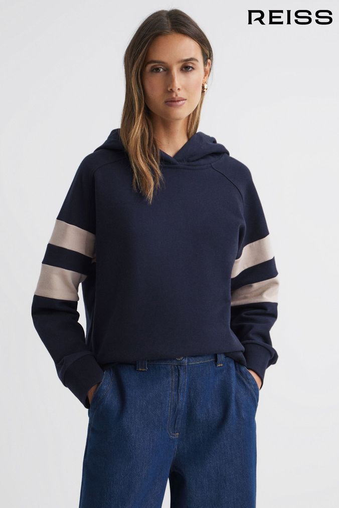 Striped discount sleeve hoodie