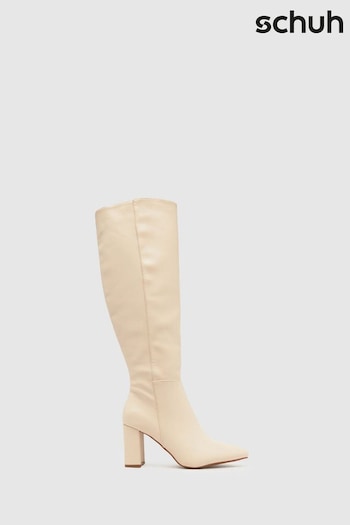 Schuh Cream Dua Block Heel Knee Boots feels (Q72182) | £65