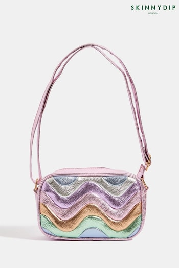 Skinnydip Pink Millie Pastel Rainbow Wave Cross-Body Bag (Q72206) | £32