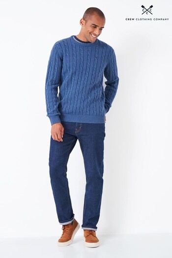 Crew Clothing Company Blue Cotton Classic Jumper (Q72329) | £65