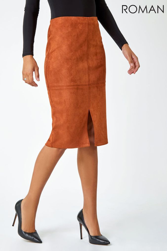 Faux suede womens skirt shop