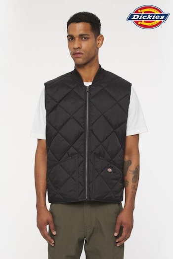 Dickies Diamond Black Quilted Vest (Q72383) | £50
