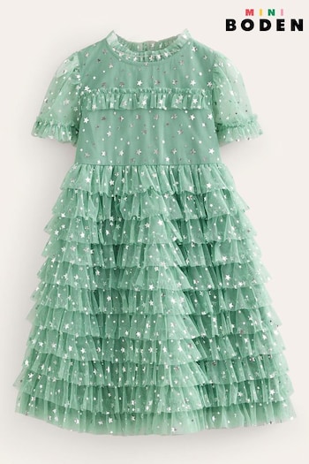 Boden Green Ruffle Tulle Star Dress (Q72415) | £57 - £62