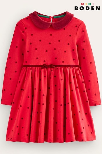 Boden Red Collared Twirly Dress (Q72440) | £29 - £34