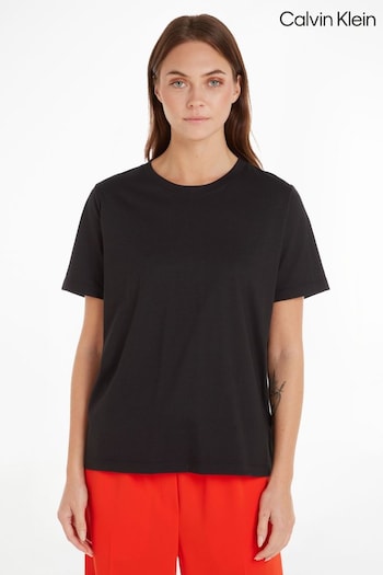 Calvin Klein Smooth Cotton Black T-Shirt (Q72479) | £60