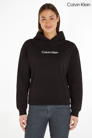 Calvin Must Klein Hero Logo Black Hoodie (Q72486) | £120