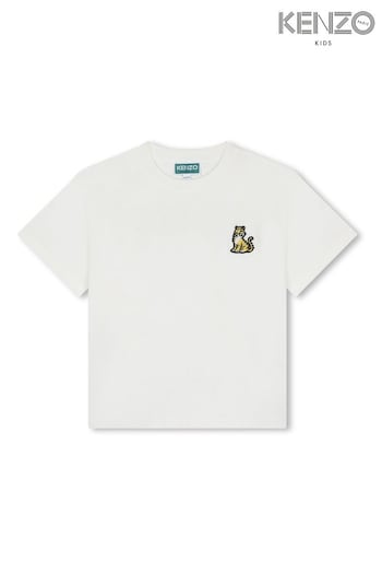 KENZO KIDS Cream Tiger Short Sleeve Logo T-Shirt (Q72561) | £67.50 - £86.50