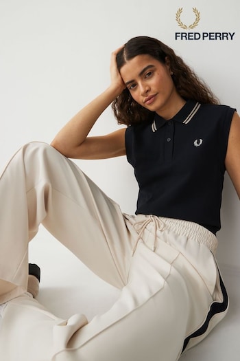 Fred Perry Womens Sleeveless Twin Tipped Polo Camisa Shirt (Q72590) | £65