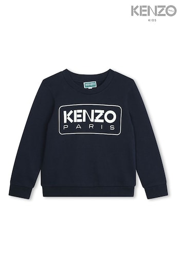 KENZO KIDS Blue Paris Logo Crew Sweatshirt (Q72601) | £101.25