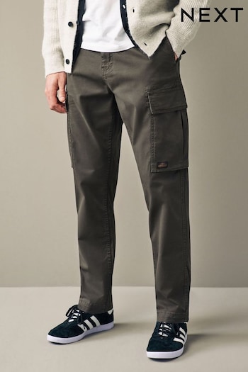 Dark Khaki Green Regular Fit Cargo Trousers (Q72617) | £30
