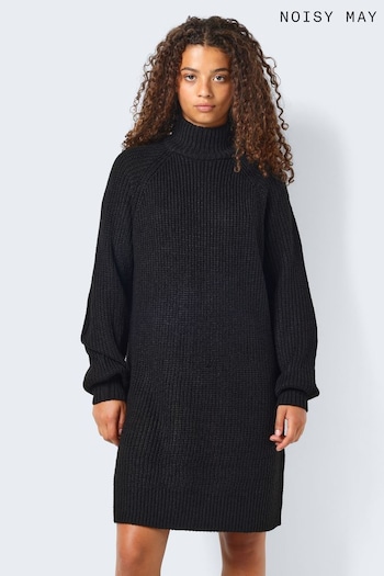NOISY MAY Black High Neck Knitted Jumper Dress (Q72716) | £35