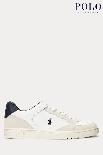 Polo Ralph Lauren White TEEN Polo Luxe Trainers (Q72802) | £145