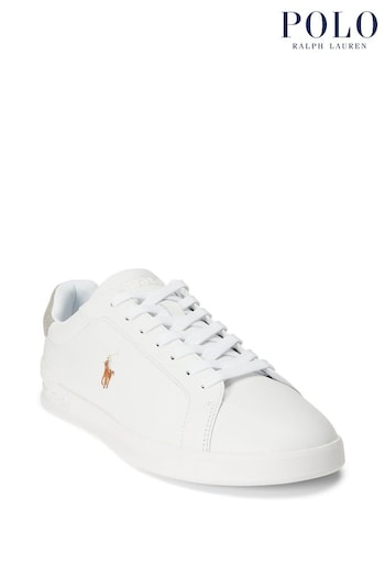 Polo Ralph Lauren White Heritage Court II Leather Trainer (Q72835) | £115