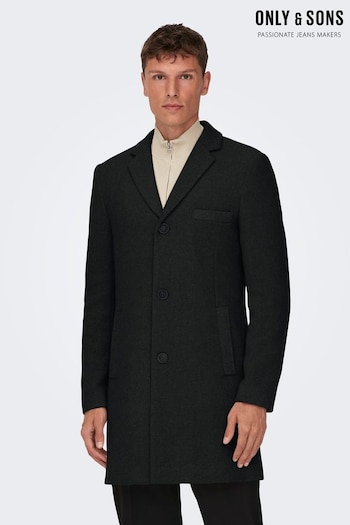 Only & Sons Black Smart Tailored Coat (Q72907) | £80