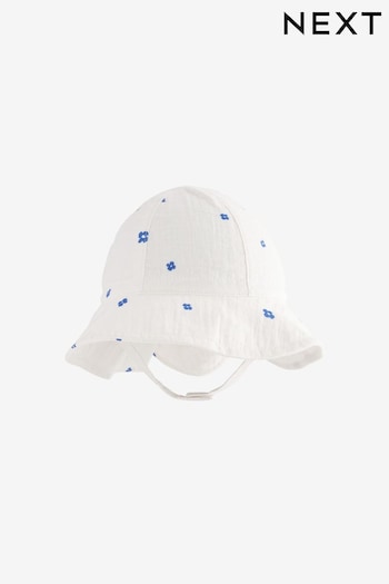 Blue Ditsy Floral Baby Wide Brim Bucket Hat (0mths-2yrs) (Q72930) | £8.50