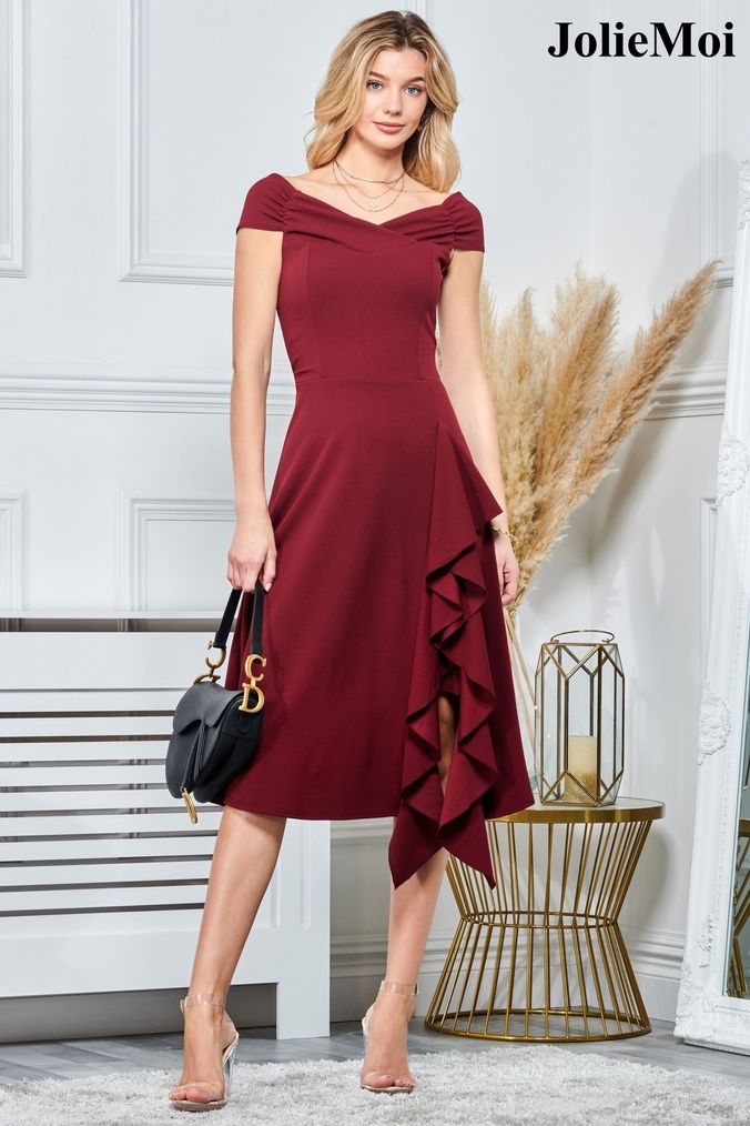 Red off the shoulder 2025 party dress