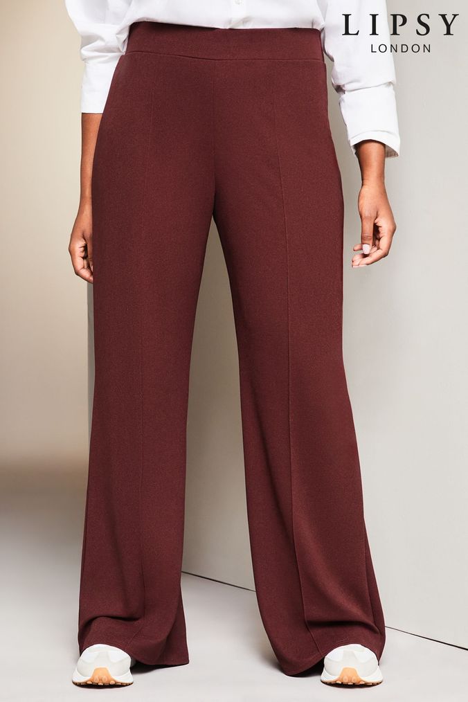 Women s Red Trousers Wide Leg Belted Trousers Next Official Site