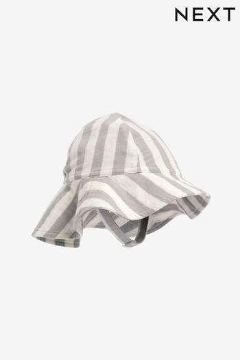 Grey Wide Brim Stripe Baby Hat (0mths-2yrs) (Q73008) | £7.50