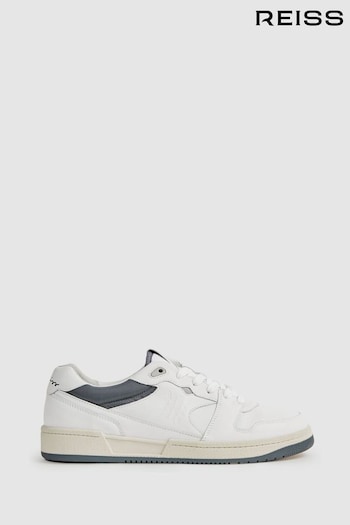Reiss White Astor Leather Lace-Up Trainers (Q73023) | £168
