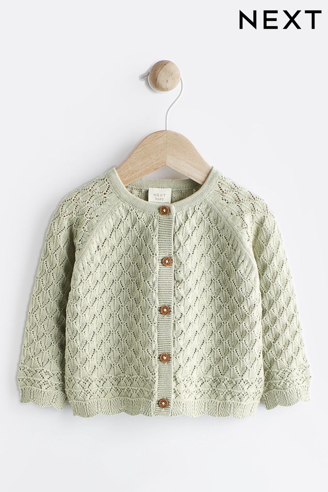 Green clearance baby cardigan