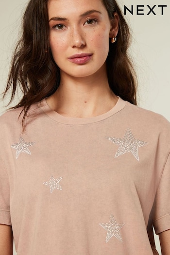 Pink Short Sleeve Washed Star T-Shirt (Q73158) | £27